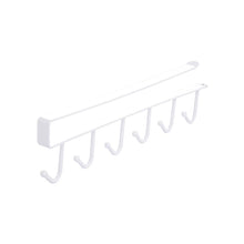 Load image into Gallery viewer, Kitchen Cabinet Under Shelf 6 Hooks Cup Mug Holder Kitchen Iron Hanging Storage Rack Cupboard Organizer Hooks Bedroom Wardrobe