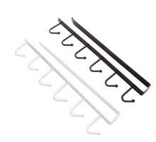 Load image into Gallery viewer, Kitchen Cabinet Under Shelf 6 Hooks Cup Mug Holder Kitchen Iron Hanging Storage Rack Cupboard Organizer Hooks Bedroom Wardrobe