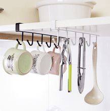 Load image into Gallery viewer, Kitchen Cabinet Under Shelf 6 Hooks Cup Mug Holder Kitchen Iron Hanging Storage Rack Cupboard Organizer Hooks Bedroom Wardrobe