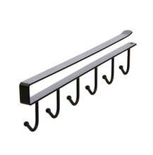 Load image into Gallery viewer, Kitchen Cabinet Under Shelf 6 Hooks Cup Mug Holder Kitchen Iron Hanging Storage Rack Cupboard Organizer Hooks Bedroom Wardrobe