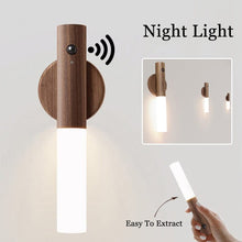 Charger l'image dans la galerie, Auto LED USB Magnetic Wood Wireless Night Light Corridors Porch Lights PIR Motion Sensor Wall Light Cabinet Lamp