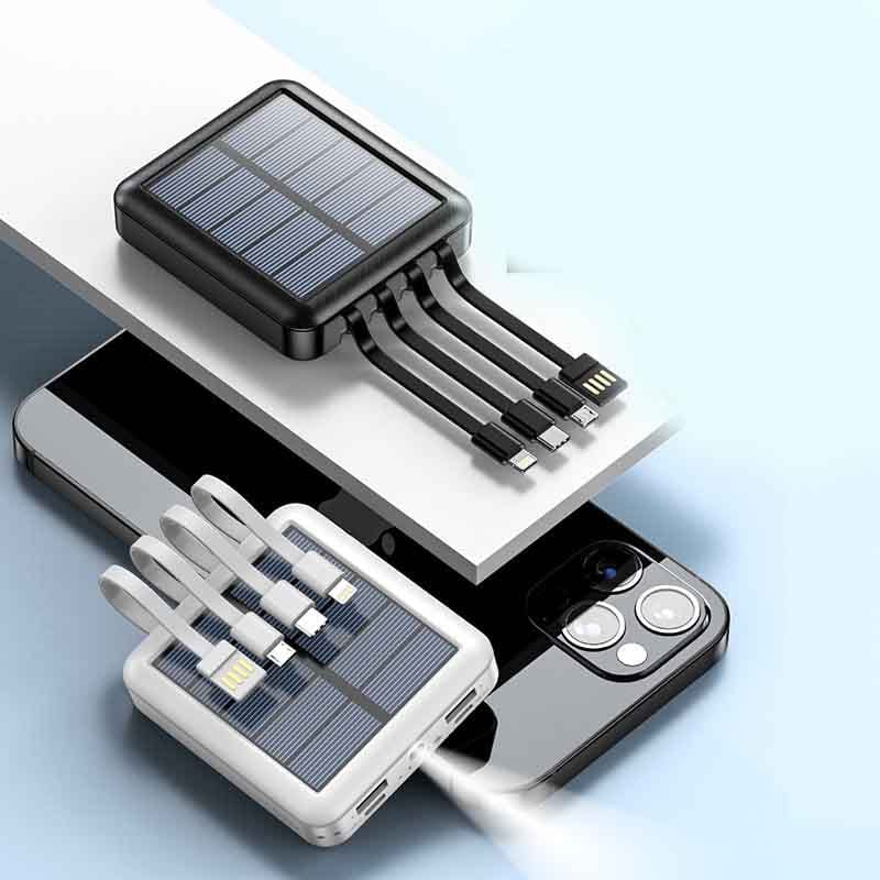 Mini banque d'alimentation portable avec câble solaire