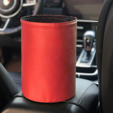Load image into Gallery viewer, Multifunctional leather car trash can 
