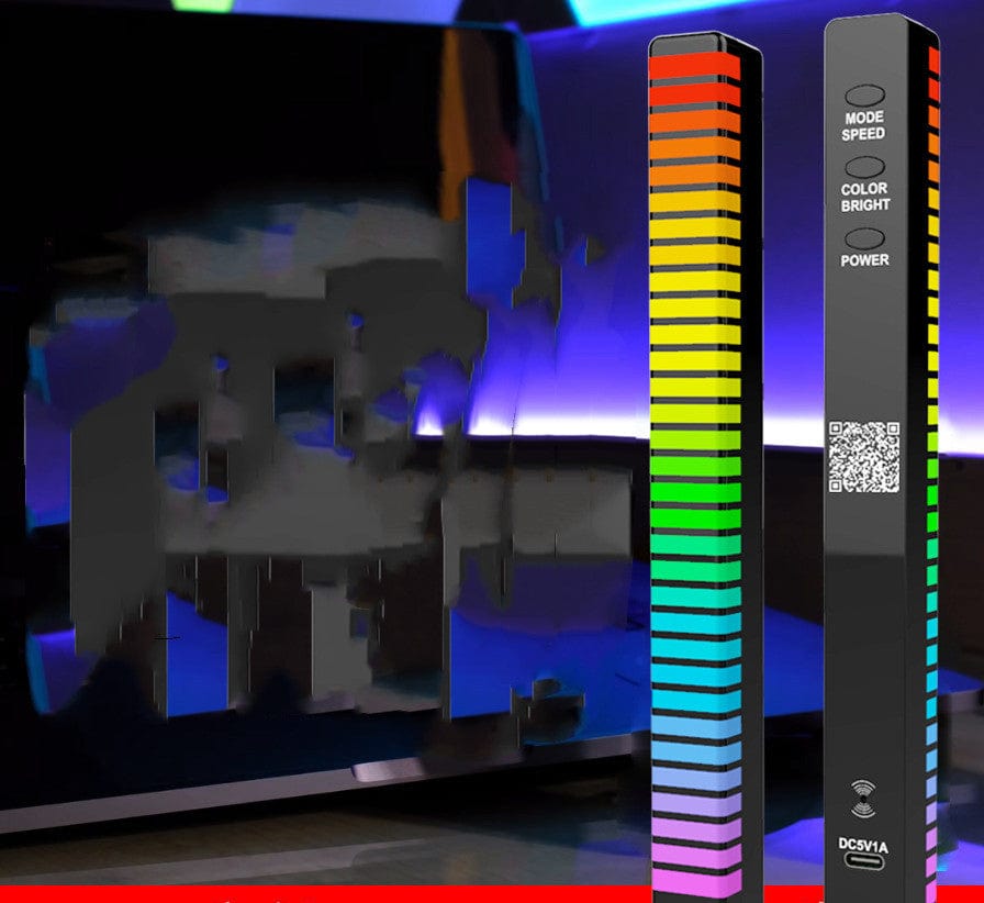 Musique barre de lumière sonore sans fil à commande vocale RVB avec USB